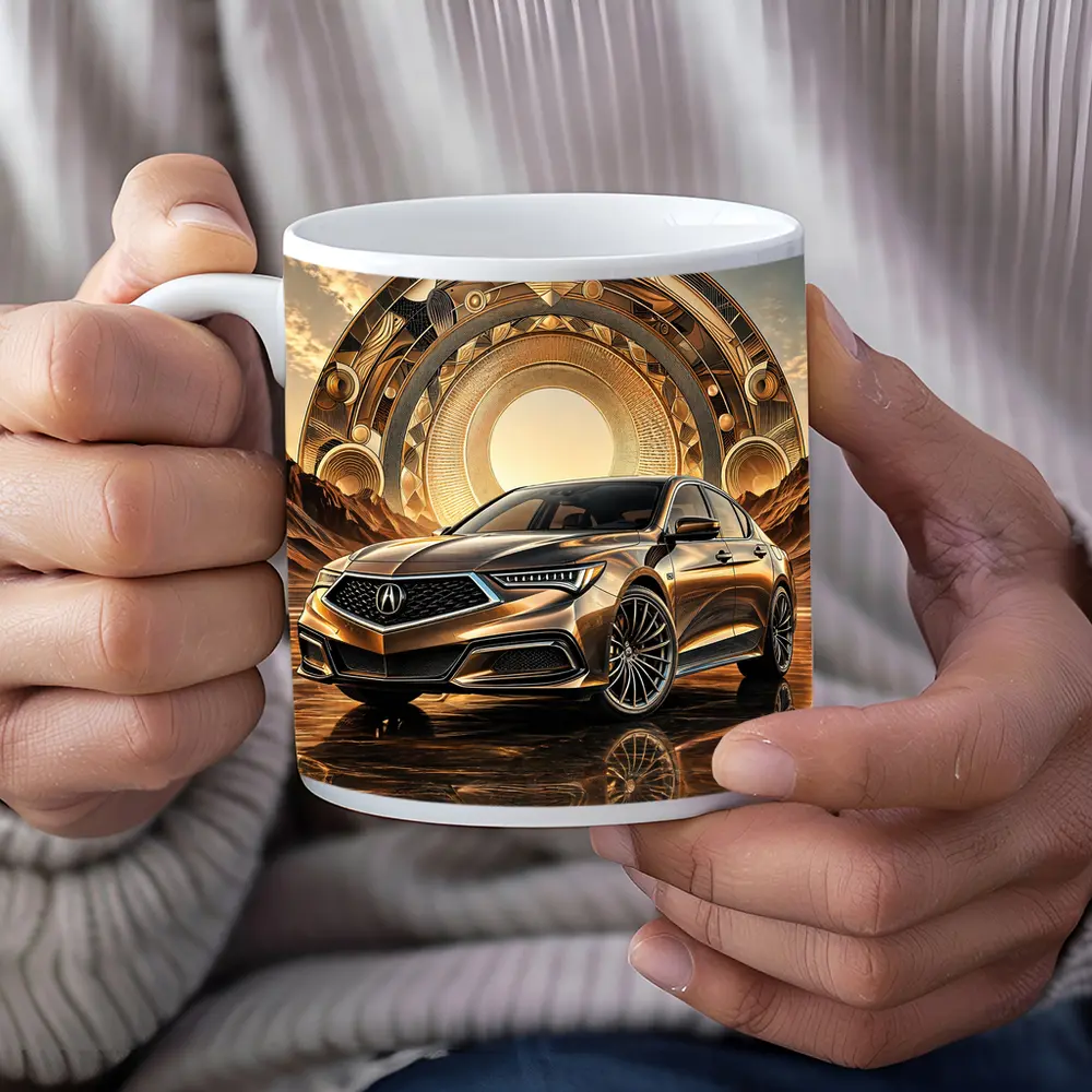 Acura TLX Gold Abstract Geometric Background Art – Mugs