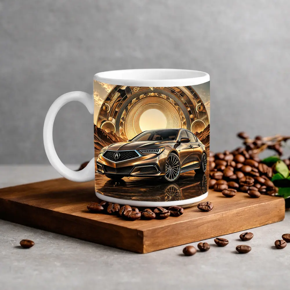 Acura TLX Gold Abstract Geometric Background Art – Mugs