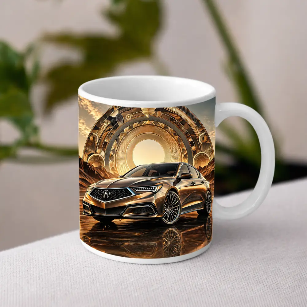 Acura TLX Gold Abstract Geometric Background Art – Mugs