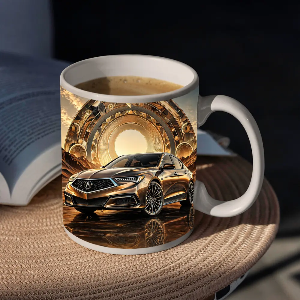Acura TLX Gold Abstract Geometric Background Art – Mugs