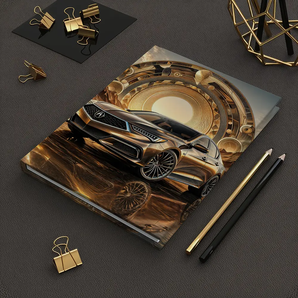 Acura TLX Gold Abstract Geometric Background Art – Notebooks