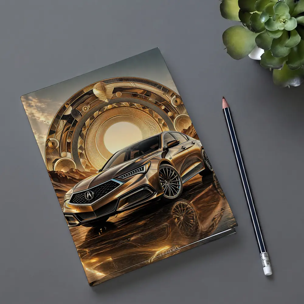 Acura TLX Gold Abstract Geometric Background Art – Notebooks