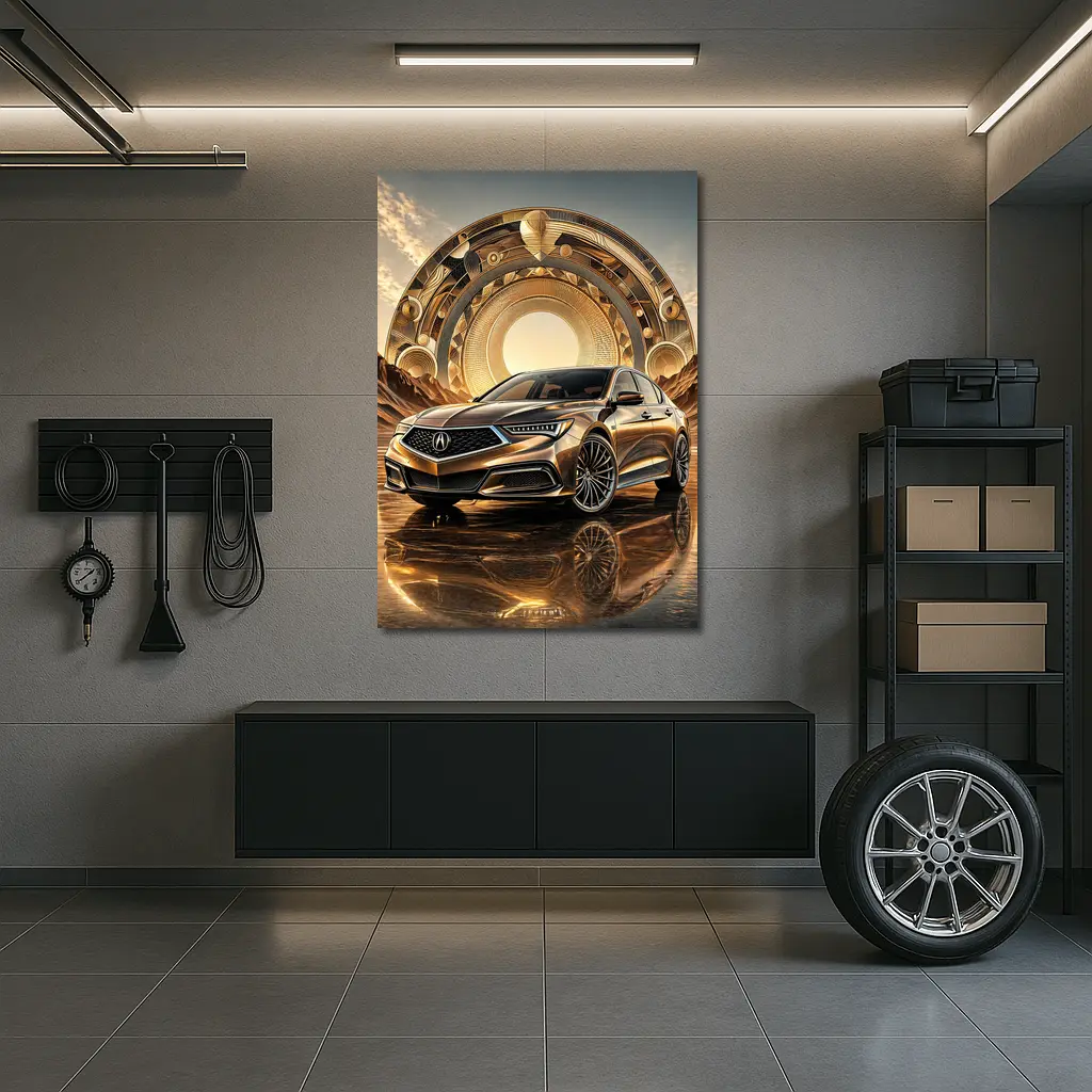 Acura TLX Gold Abstract Geometric Background Art – Wall Art