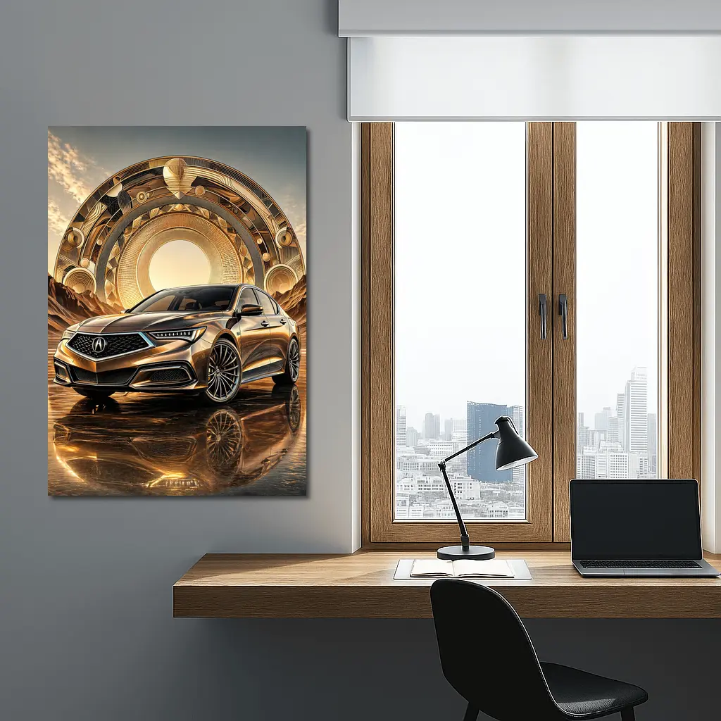 Acura TLX Gold Abstract Geometric Background Art – Wall Art