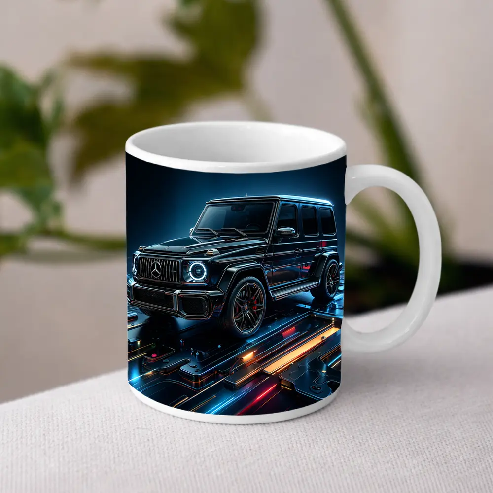 Mercedes G Class Neon Digital Art – Mugs