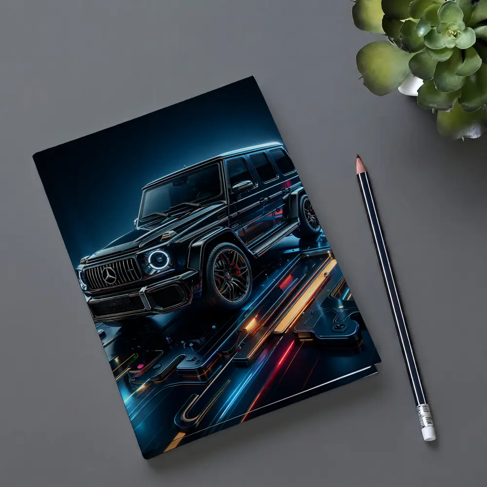 Mercedes G Class Neon Digital Art – Notebooks