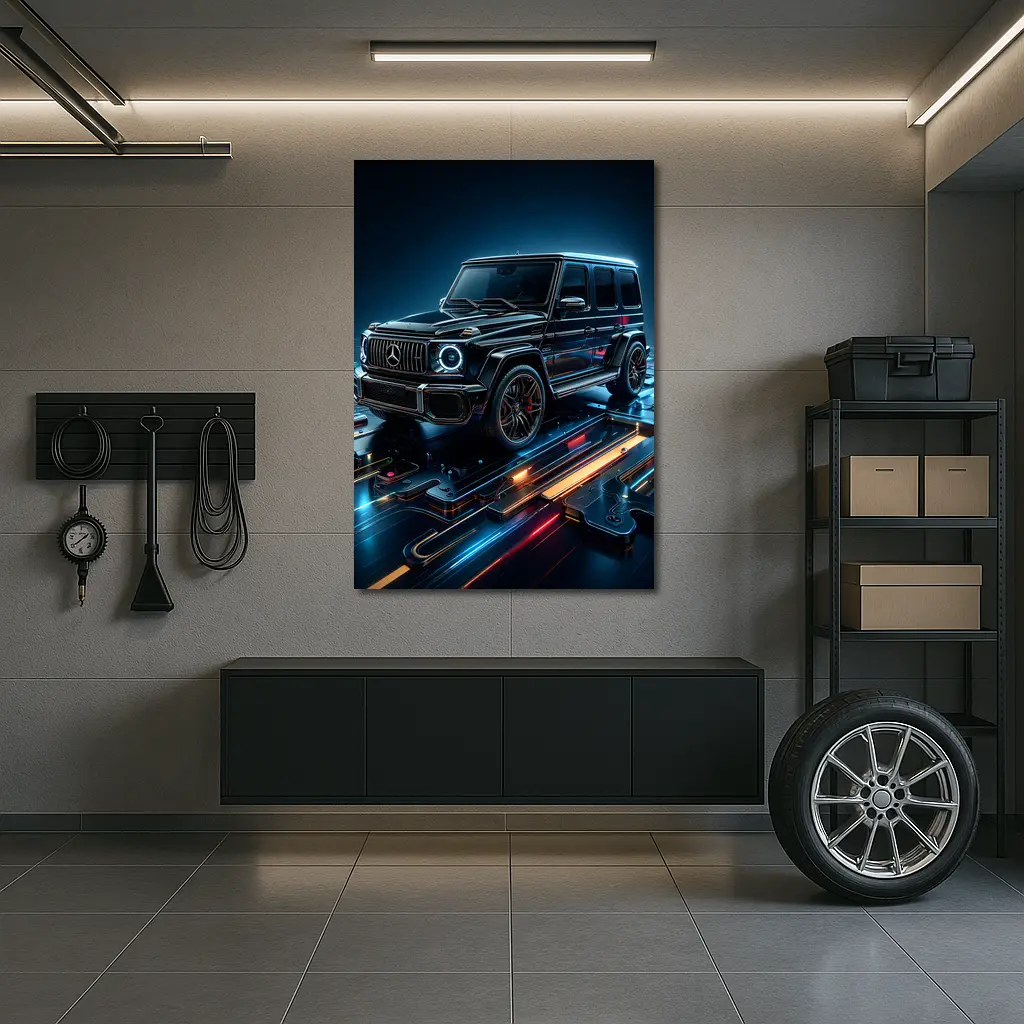 Mercedes G Class Neon Digital Art – Wall Art