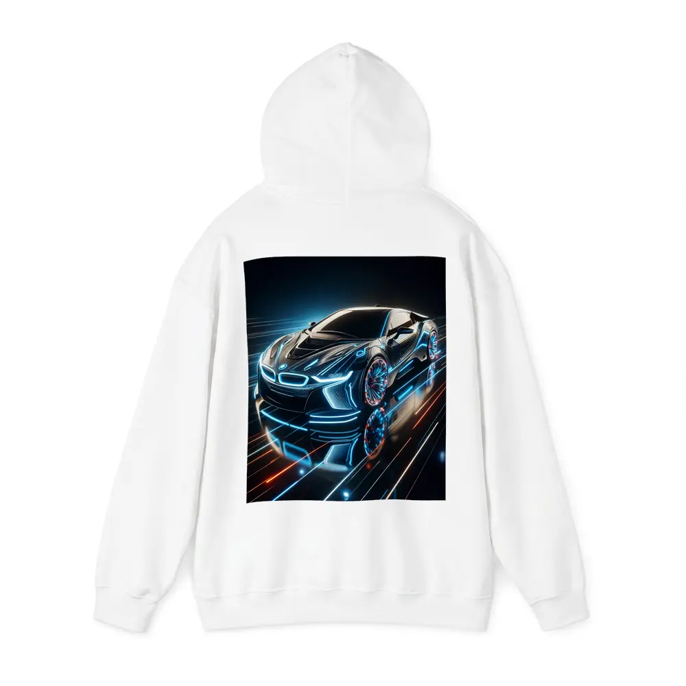 BMW i8 Neon Light Trails Dark Background – Hoodies