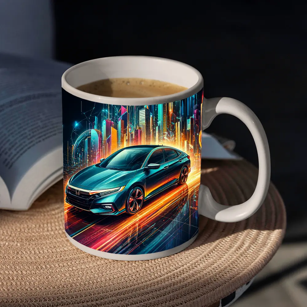 Honda Insight Neon Futuristic City Night – Mugs