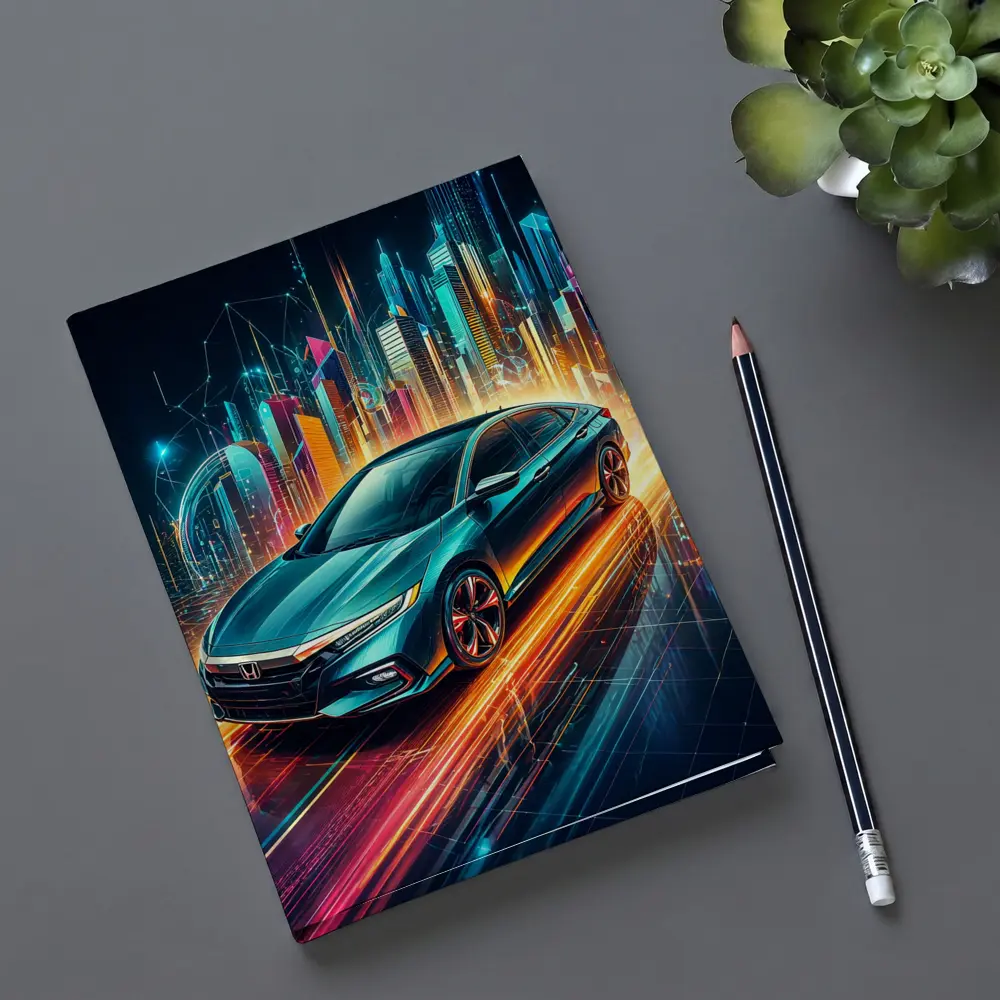 Honda Insight Neon Futuristic City Night – Notebooks