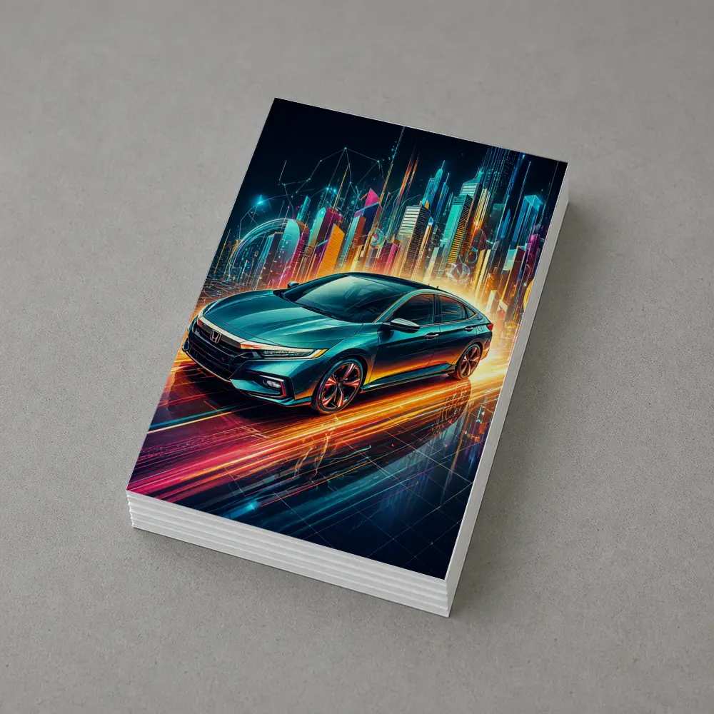 Honda Insight Neon Futuristic City Night – Postcards