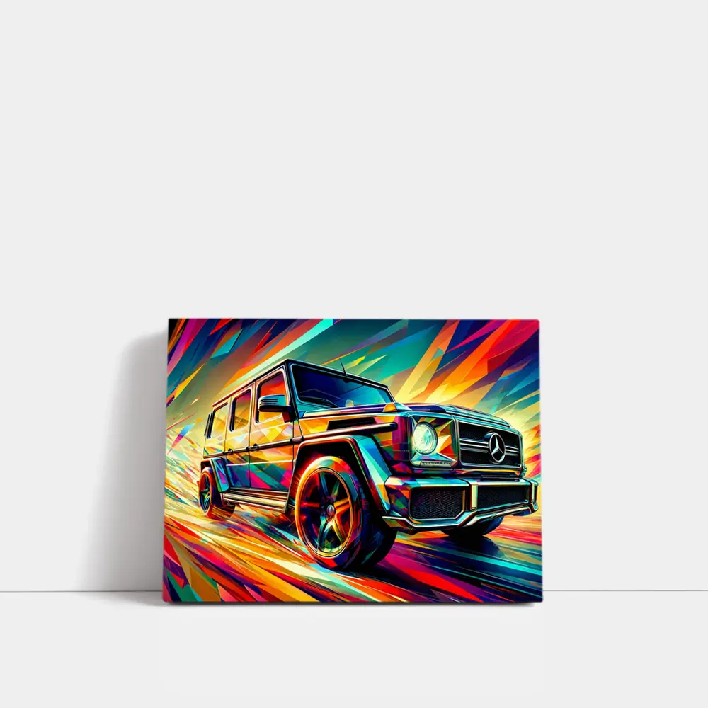 Mercedes G Class Bold Colorful Abstract Art – Wall Art