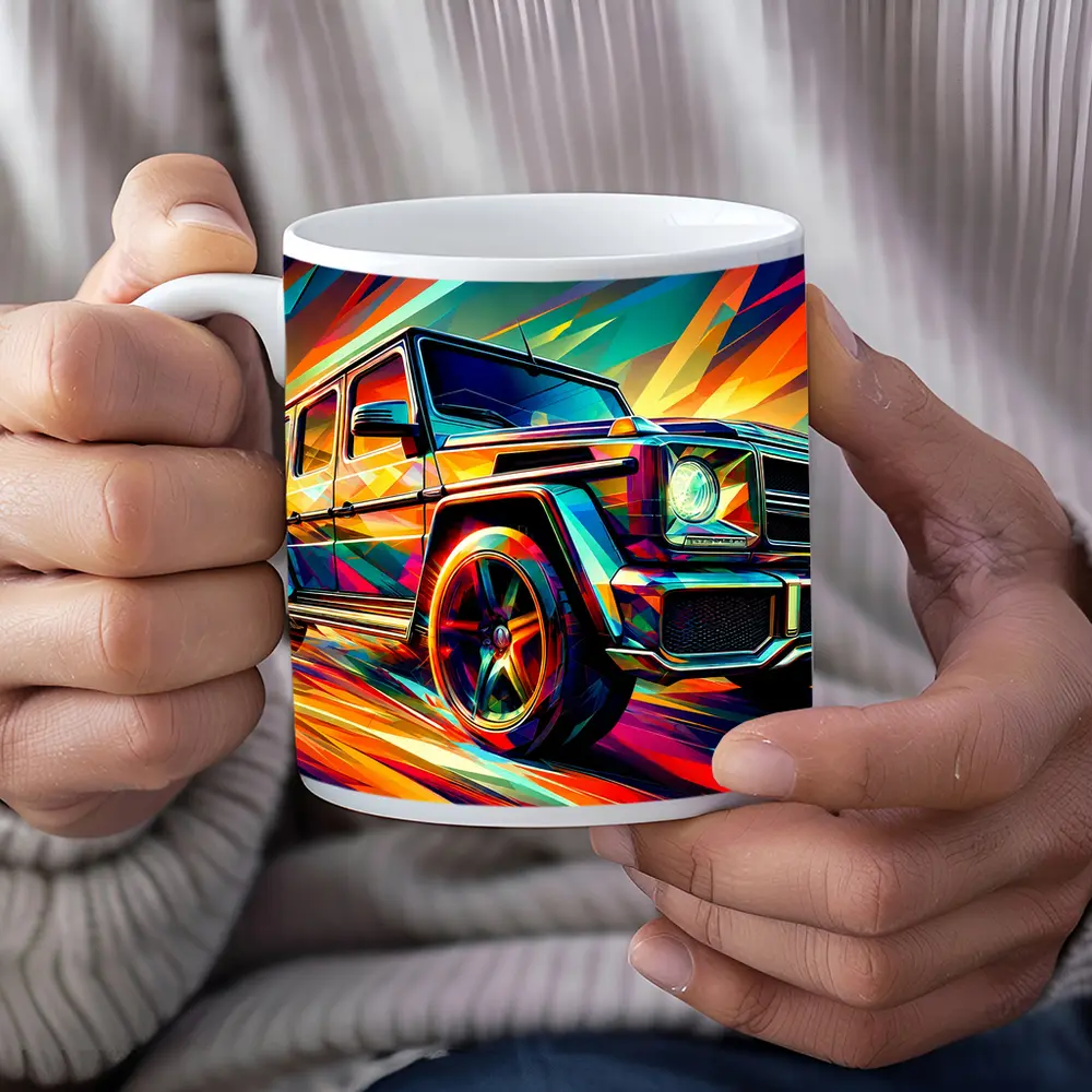 Mercedes G Class Bold Colorful Abstract Art – Mugs