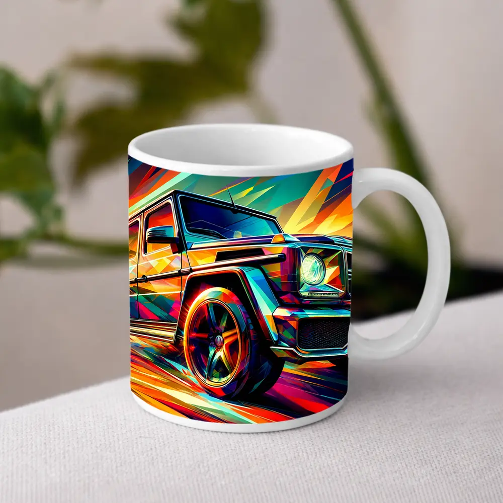 Mercedes G Class Bold Colorful Abstract Art – Mugs