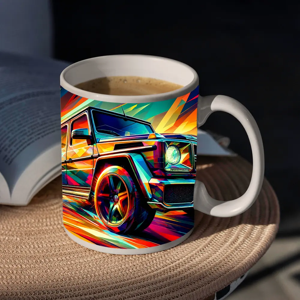 Mercedes G Class Bold Colorful Abstract Art – Mugs