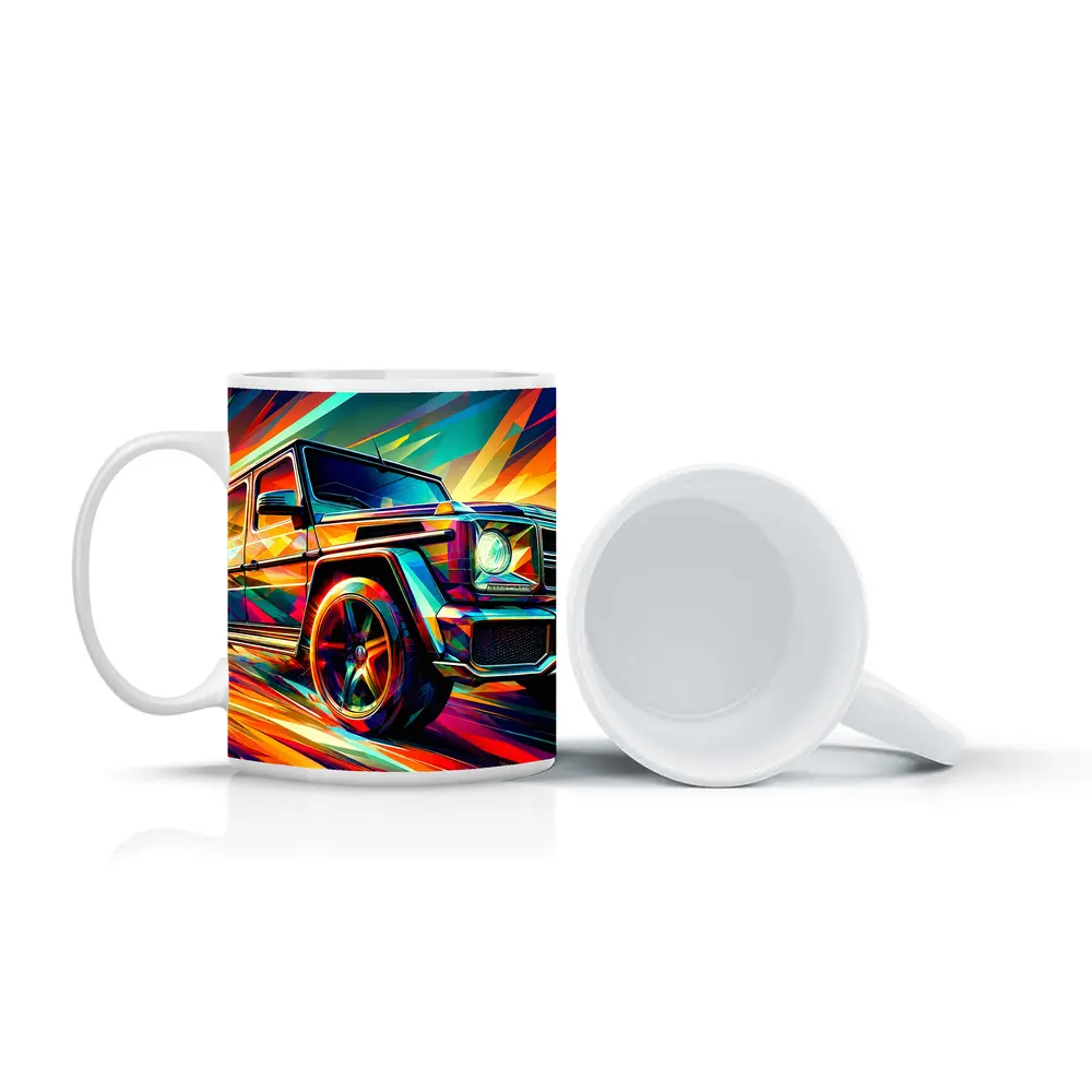 Mercedes G Class Bold Colorful Abstract Art – Mugs