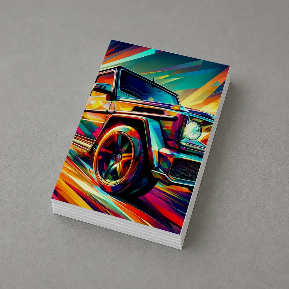 Mercedes G Class Bold Colorful Abstract Art – Postcards