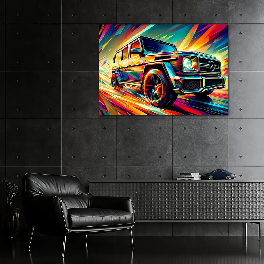 Mercedes G Class Bold Colorful Abstract Art – Wall Art