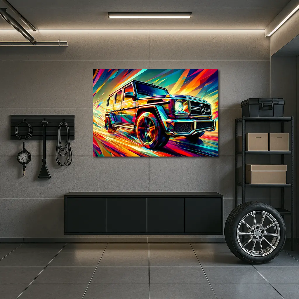 Mercedes G Class Bold Colorful Abstract Art – Wall Art