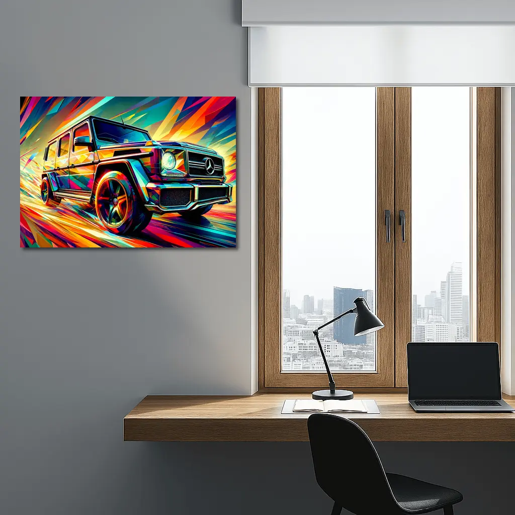 Mercedes G Class Bold Colorful Abstract Art – Wall Art