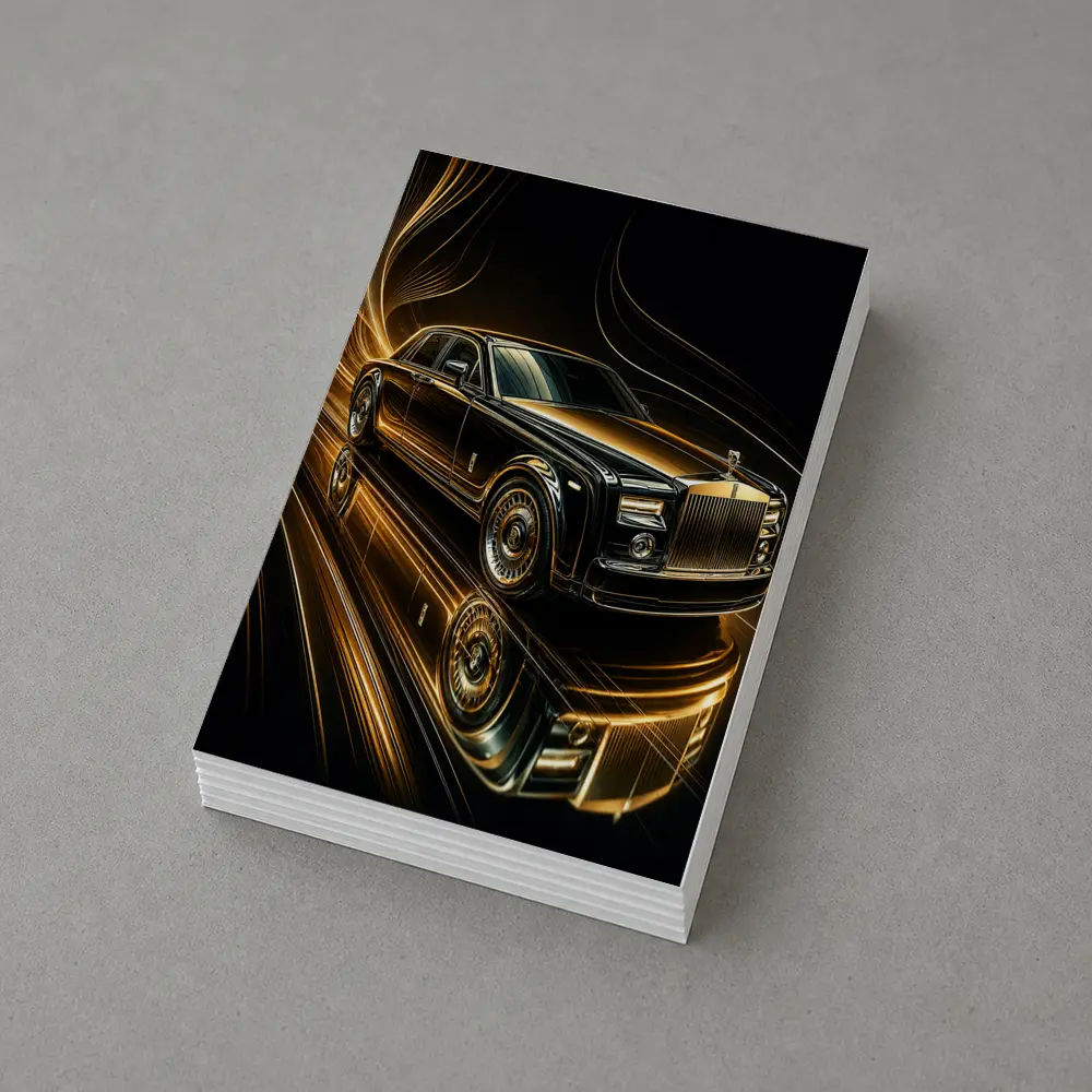 Rolls Royce Phantom Black Gold Abstract Art – Postcards