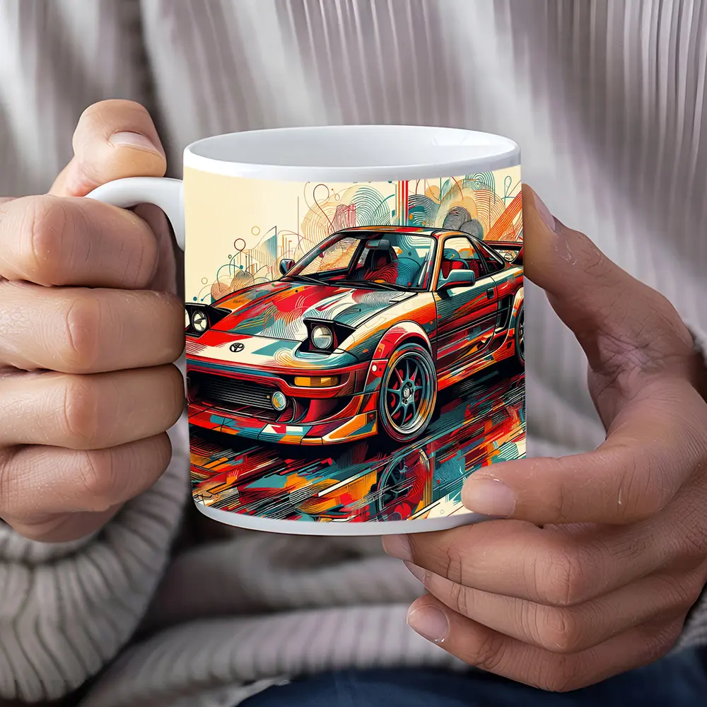 Toyota MR2 Abstract Colorful Pop Art – Mugs