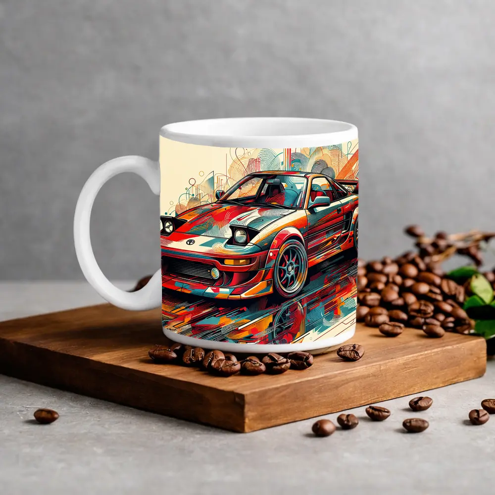 Toyota MR2 Abstract Colorful Pop Art – Mugs