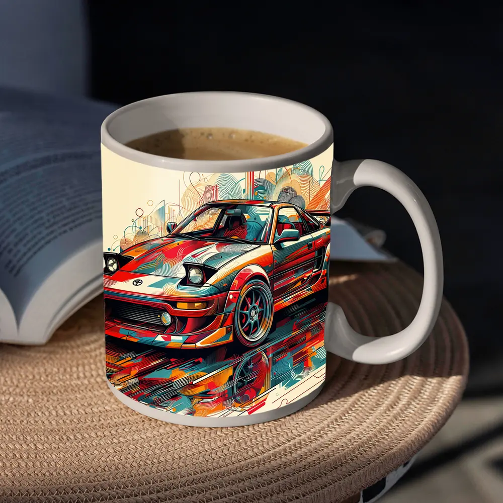 Toyota MR2 Abstract Colorful Pop Art – Mugs