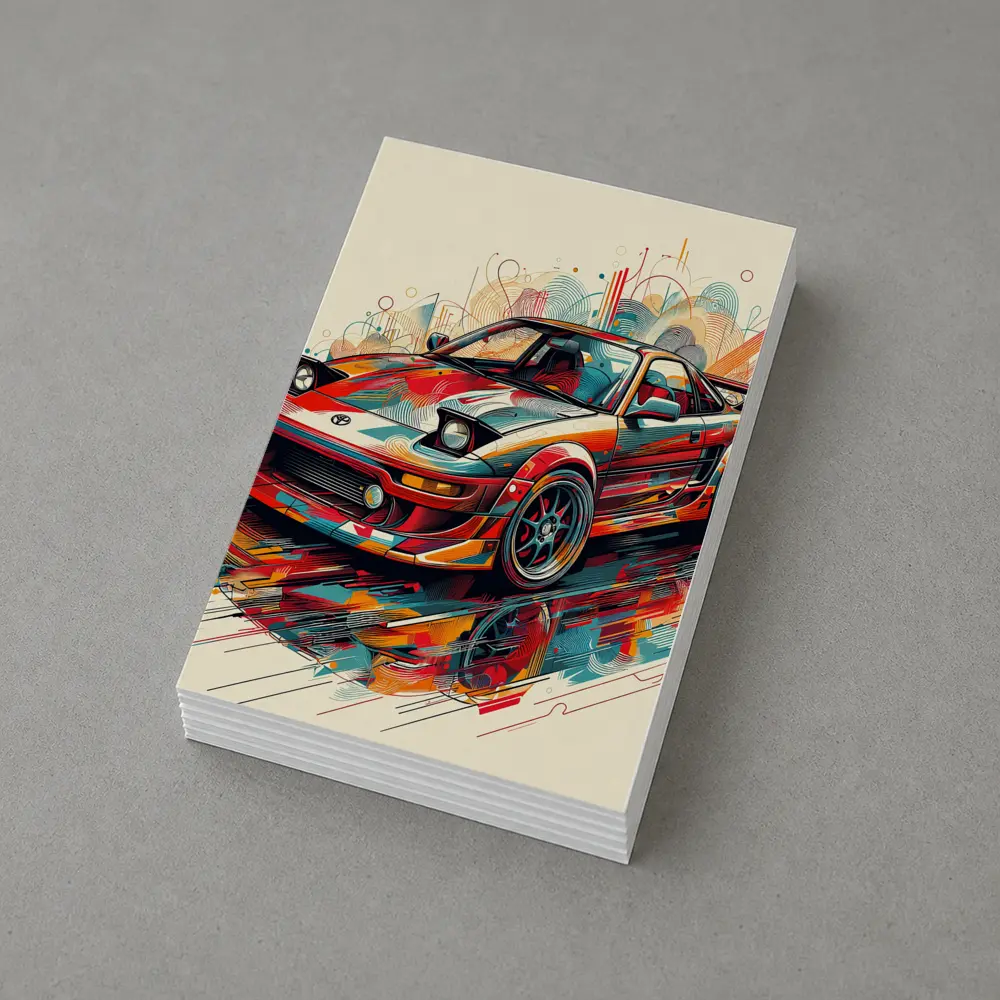 Toyota MR2 Abstract Colorful Pop Art – Postcards