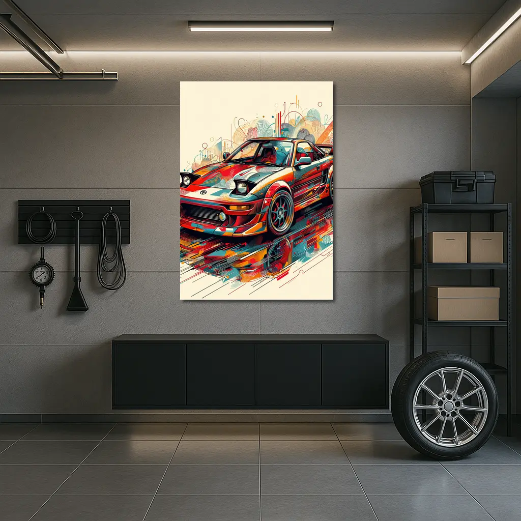 Toyota MR2 Abstract Colorful Pop Art – Wall Art