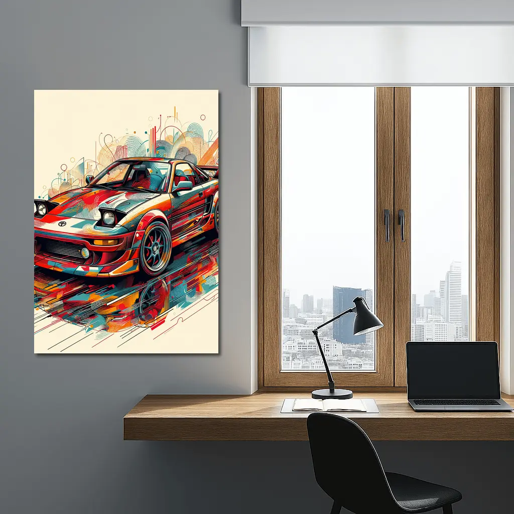 Toyota MR2 Abstract Colorful Pop Art – Wall Art