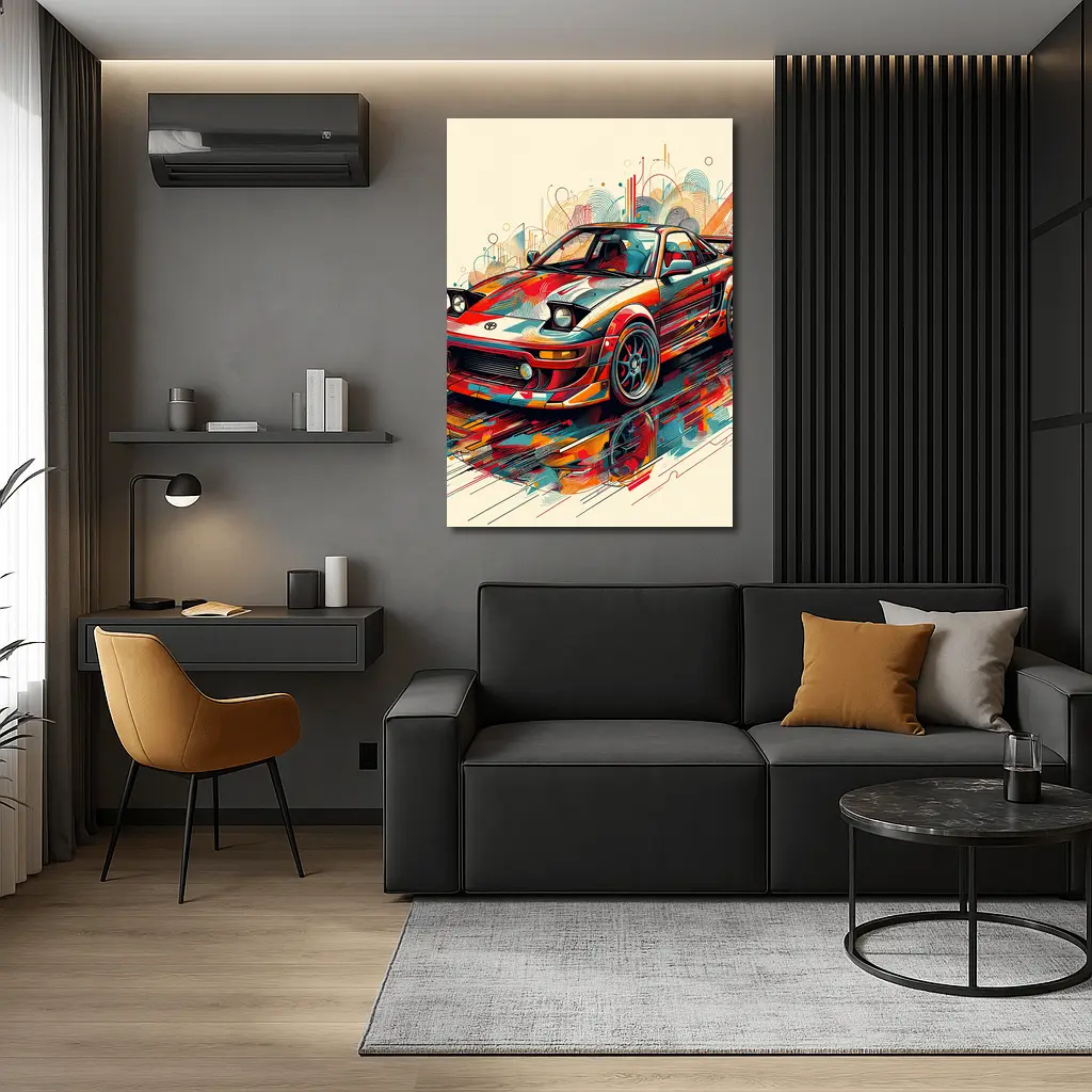 Toyota MR2 Abstract Colorful Pop Art – Wall Art