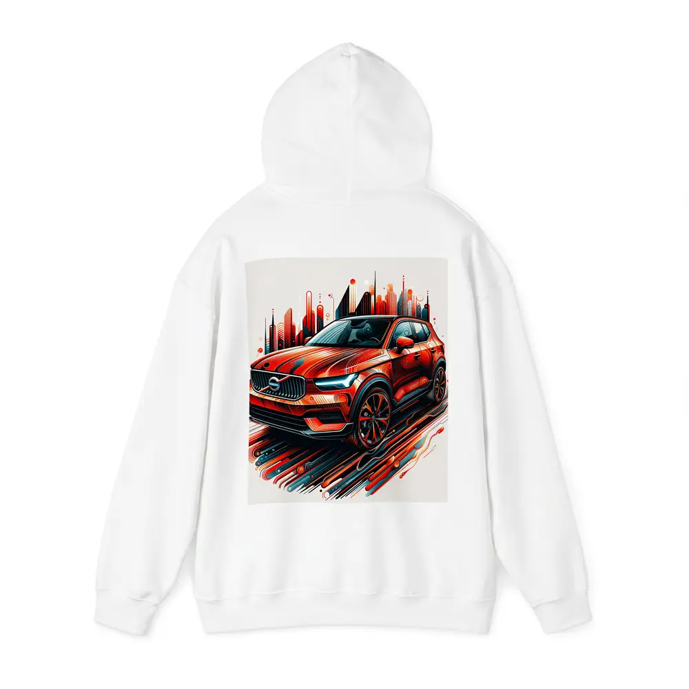 Volvo XC40 Red Abstract City Art – Hoodies