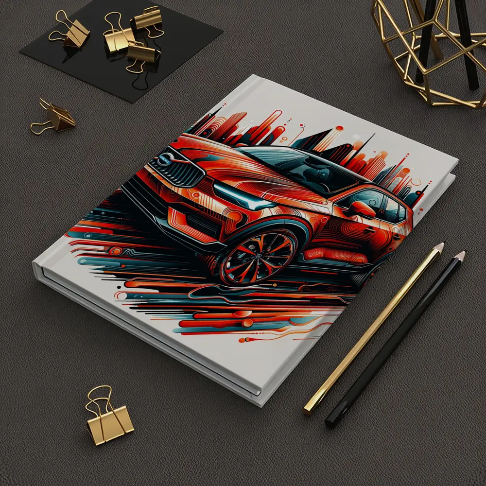 Volvo XC40 Red Abstract City Art – Notebooks