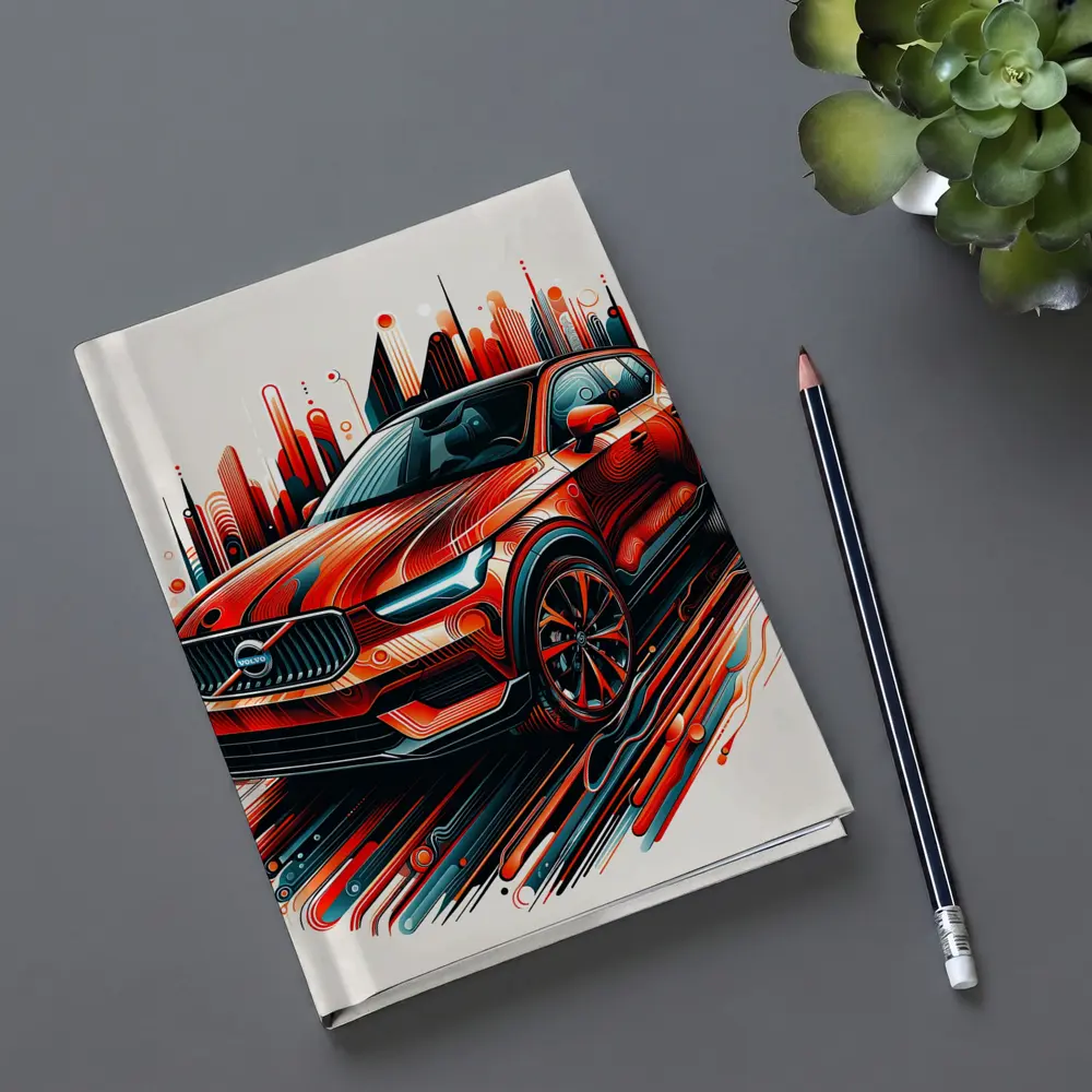 Volvo XC40 Red Abstract City Art – Notebooks