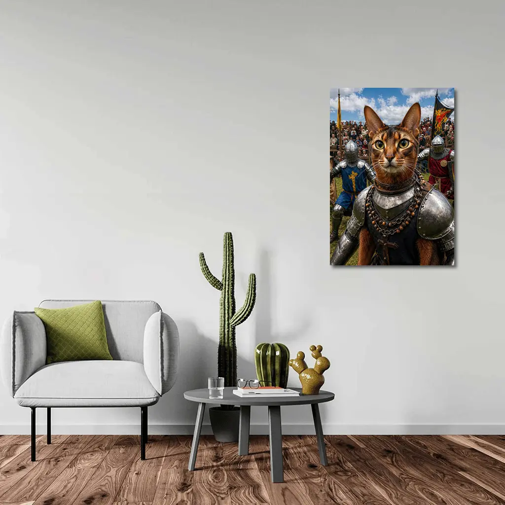 Abyssinian Cat Knight Medieval Tournament Battle – Wall Art