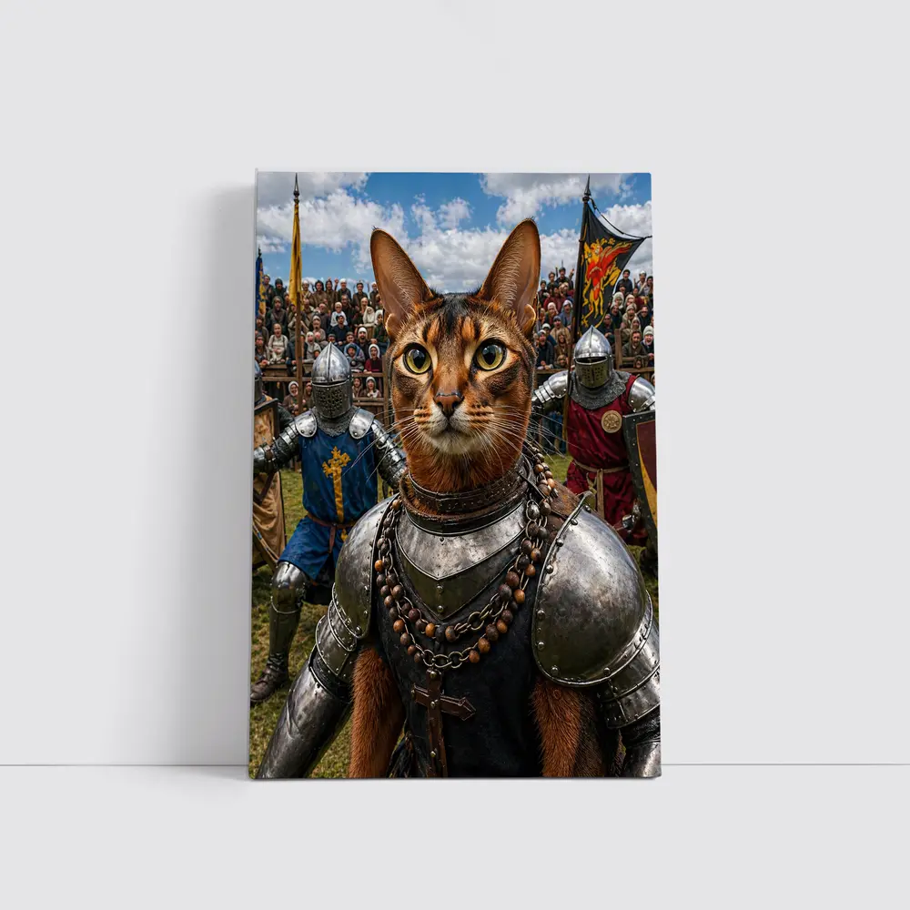 Abyssinian Cat Knight Medieval Tournament Battle – Wall Art