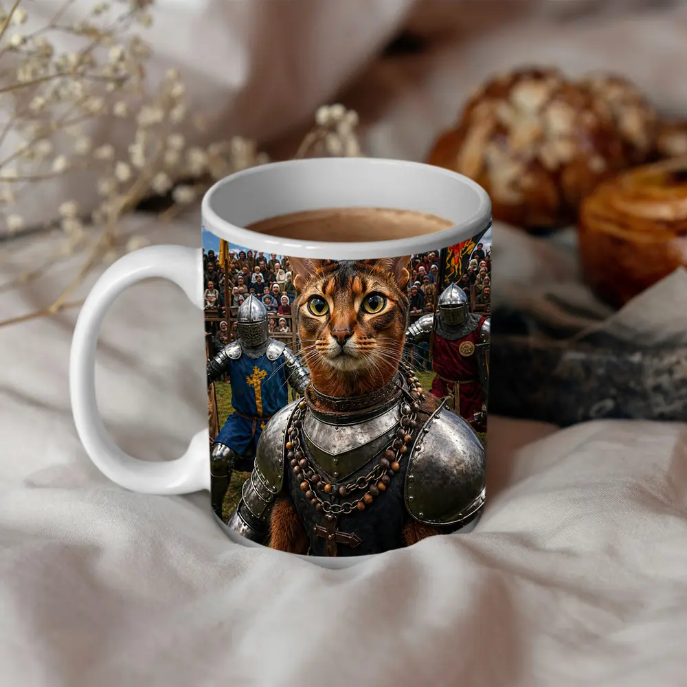 Abyssinian Cat Knight Medieval Tournament Battle – Mugs