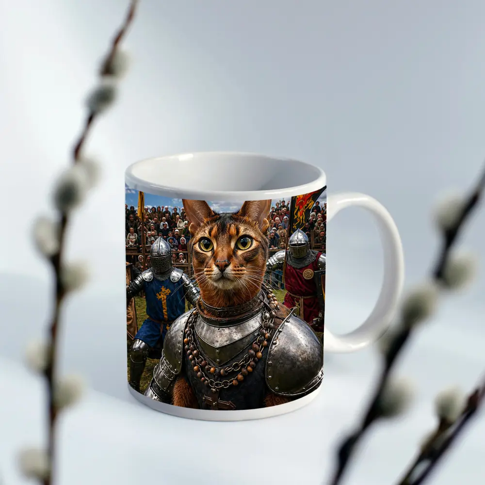 Abyssinian Cat Knight Medieval Tournament Battle – Mugs