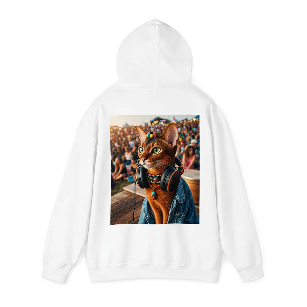 Abyssinian Cat DJ at Music Festival – Hoodies