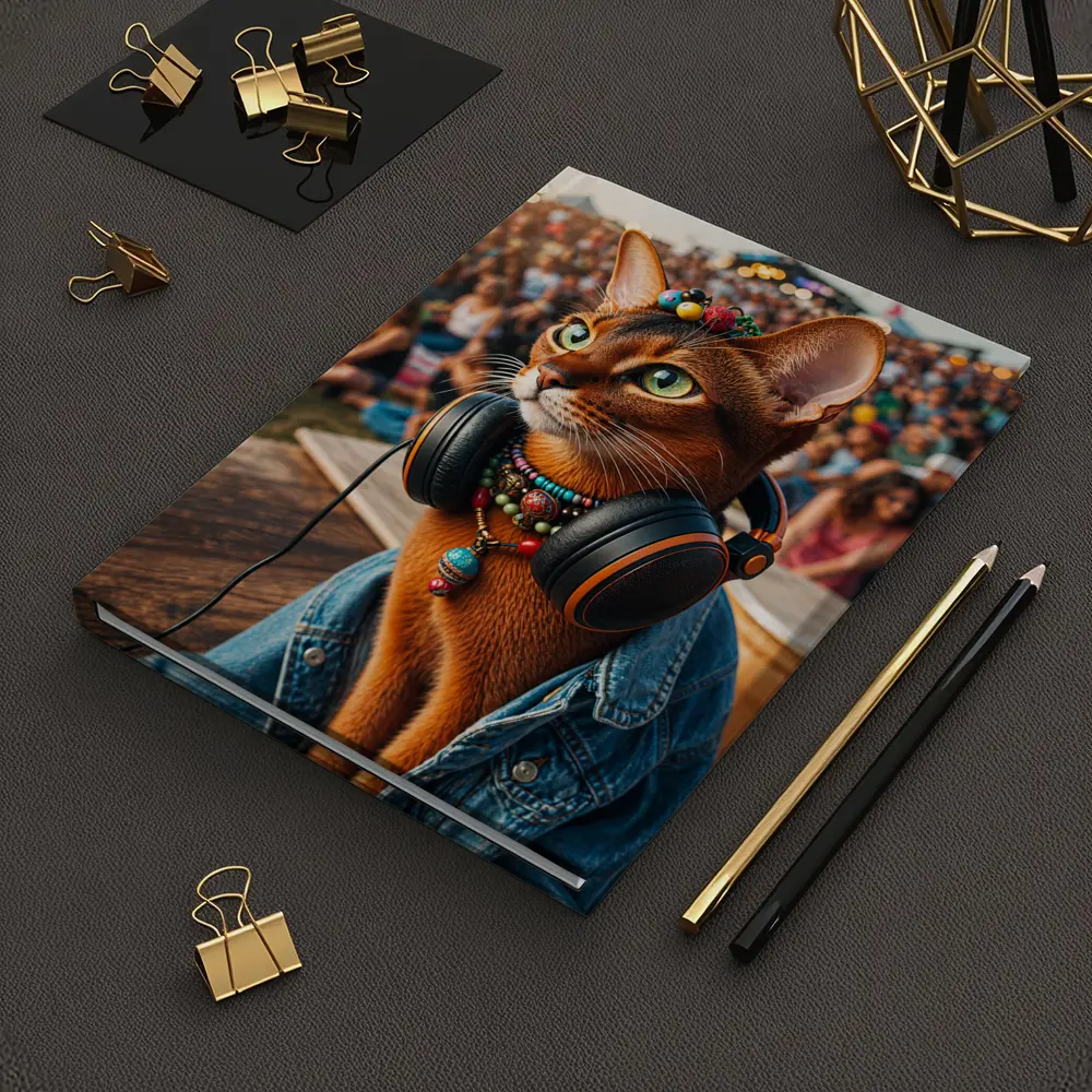 Abyssinian Cat DJ at Music Festival – Notebooks