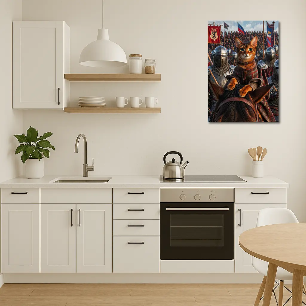 Abyssinian Cat Knight Leading Medieval Army – Wall Art