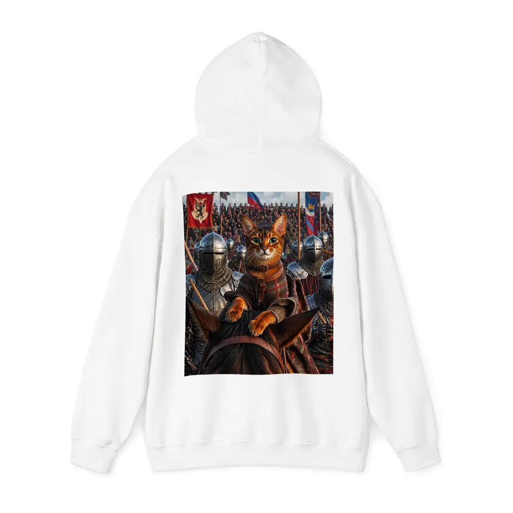 Abyssinian Cat Knight Leading Medieval Army – Hoodies