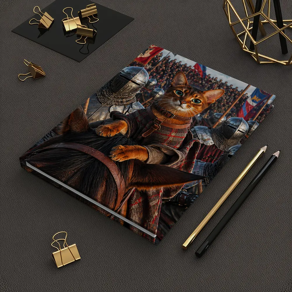 Abyssinian Cat Knight Leading Medieval Army – Notebooks