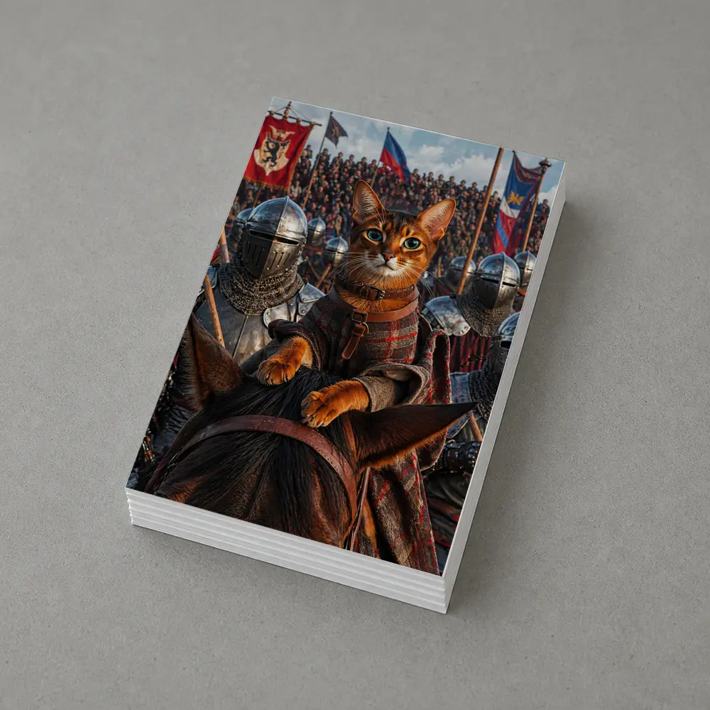 Abyssinian Cat Knight Leading Medieval Army – Postcards