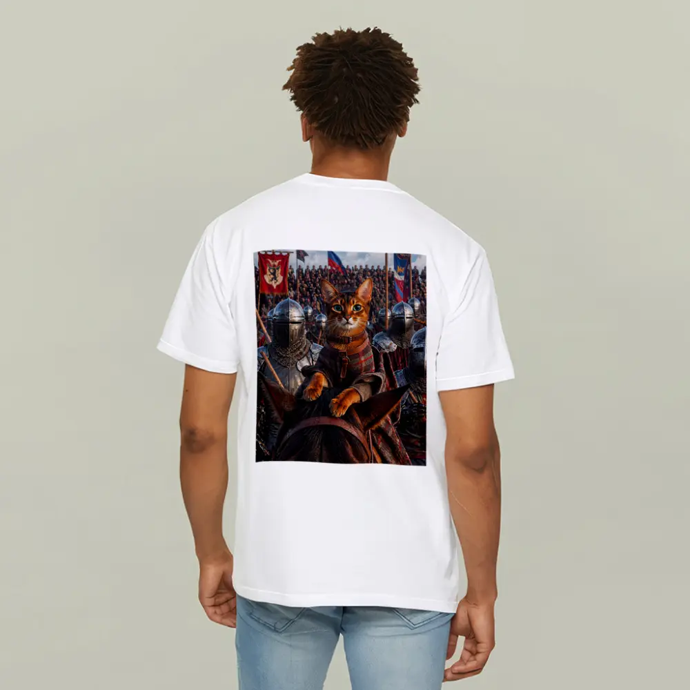 Abyssinian Cat Knight Leading Medieval Army – T-Shirts