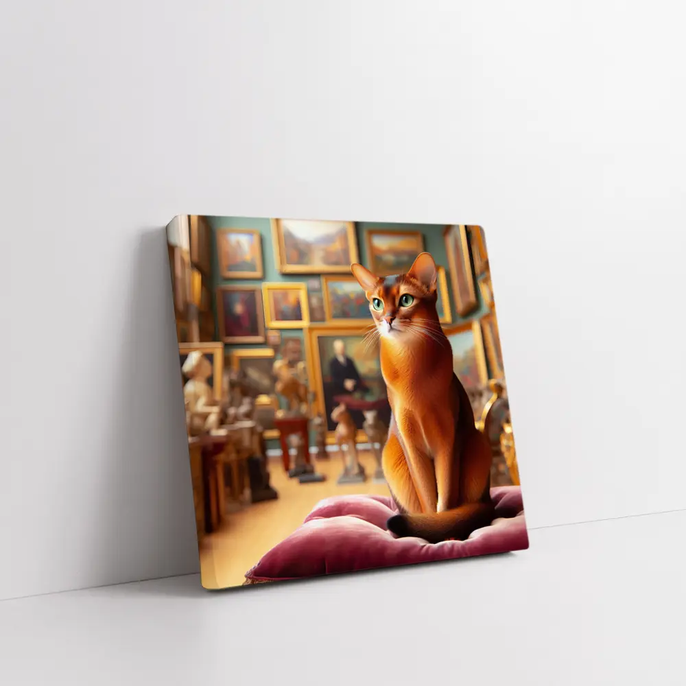 Abyssinian Cat Sitting in Art Gallery – Wall Art