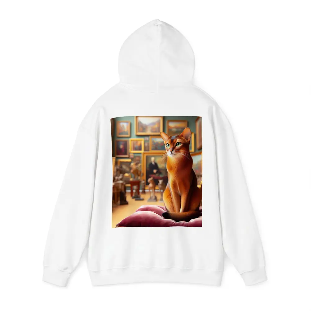 Abyssinian Cat Sitting in Art Gallery – Hoodies