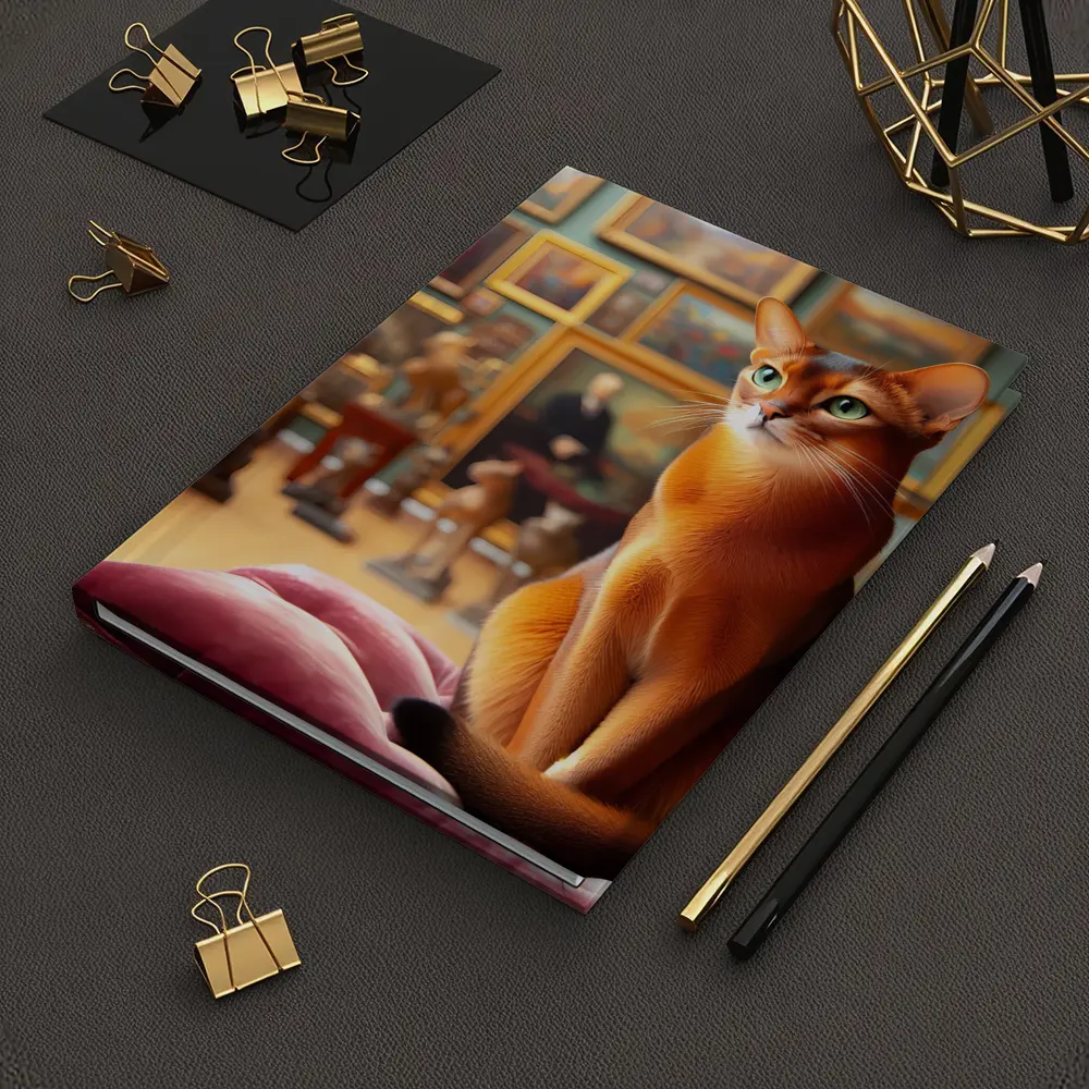 Abyssinian Cat Sitting in Art Gallery – Notebooks