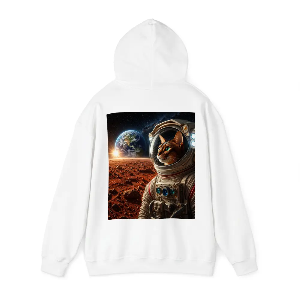 Abyssinian Cat Astronaut on Mars Surface – Hoodies